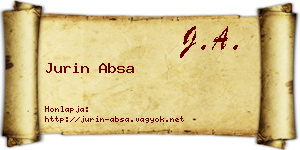 Jurin Absa névjegykártya
